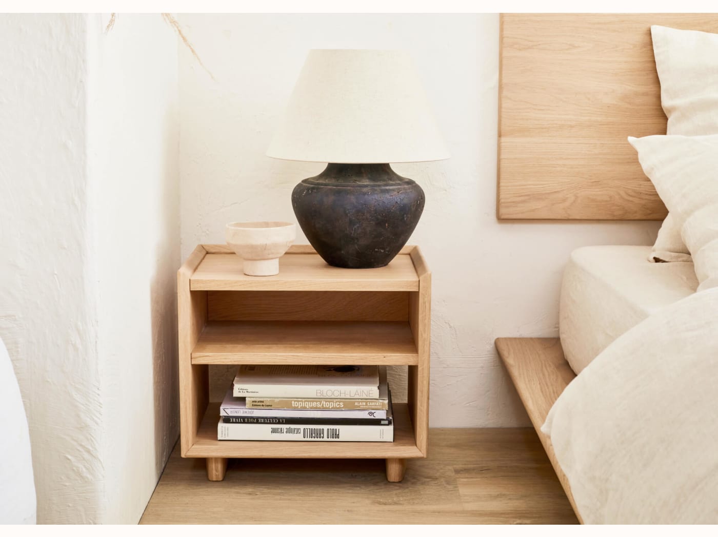 LIVIA Solid Wood Nightstand - Kipli