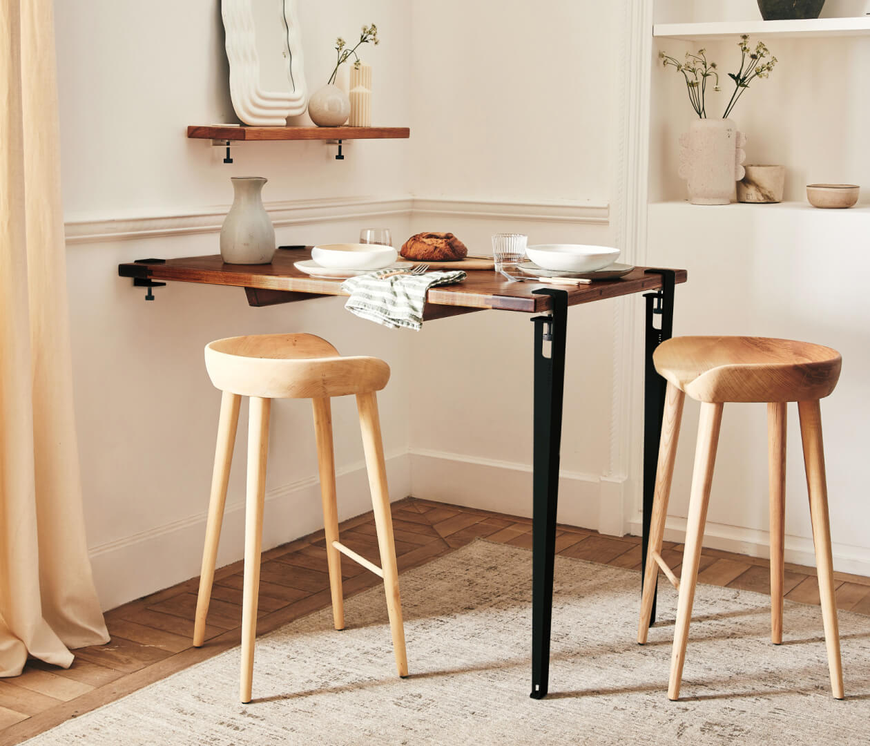 Table haute en bois massif ÉOS - Kipli x TIPTOE 80x80cm - Kipli