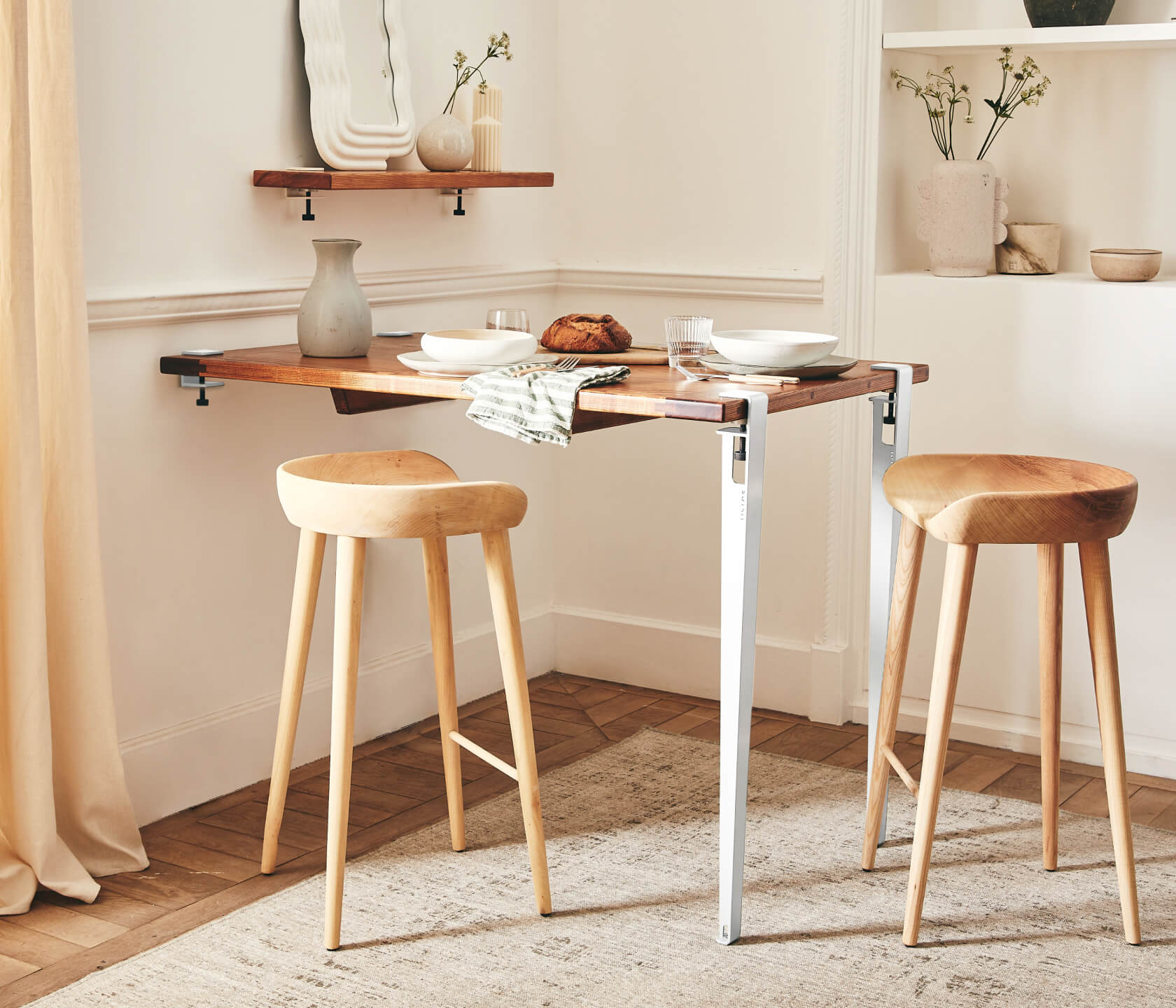Table haute en bois massif ÉOS - Kipli x TIPTOE 80x80cm - Kipli