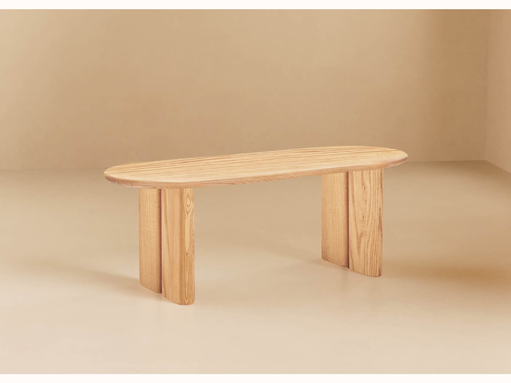 Table basse ovale en bois massif BAOBAB - 120 cm - Kipli