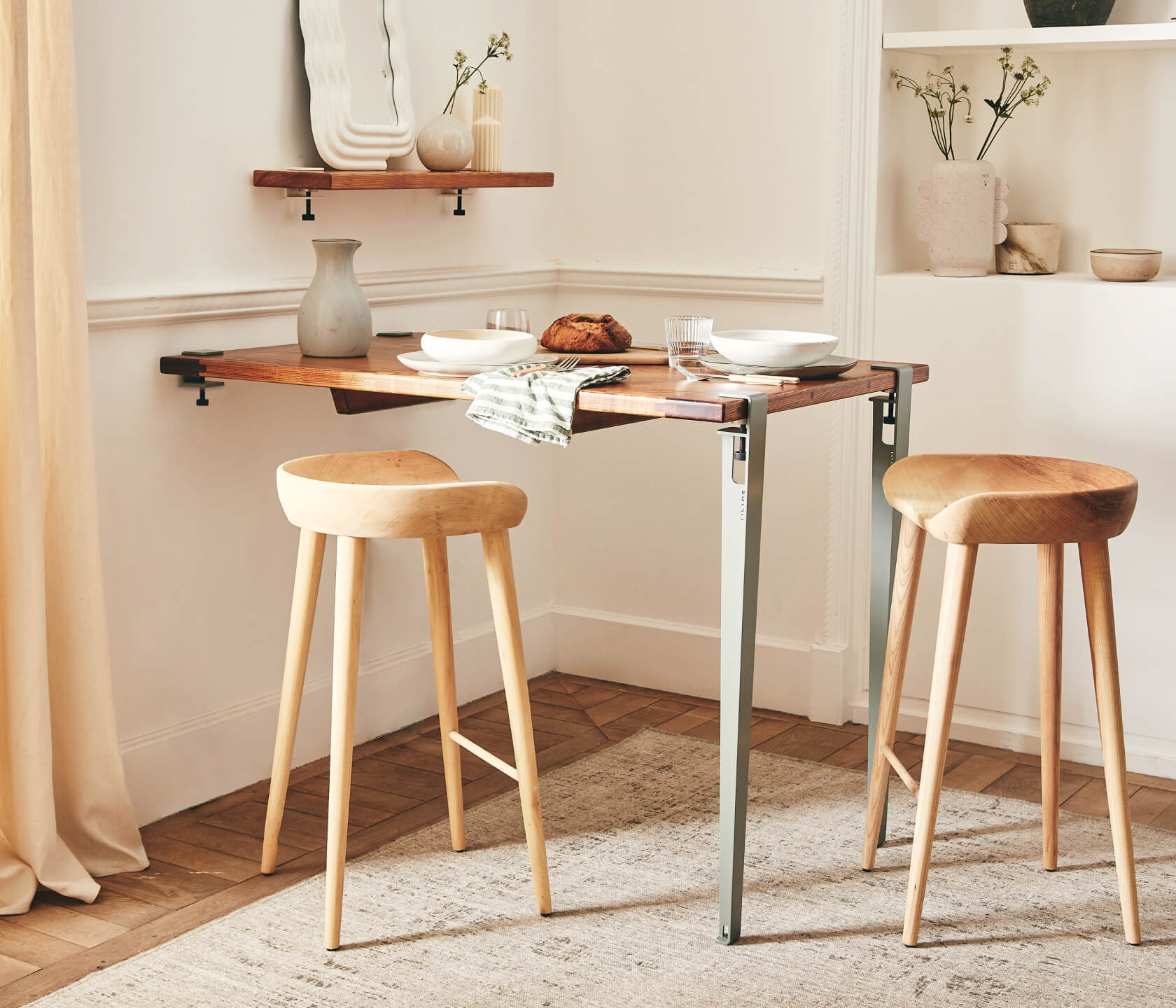 Table haute en bois massif ÉOS - Kipli x TIPTOE 80x80cm - Kipli