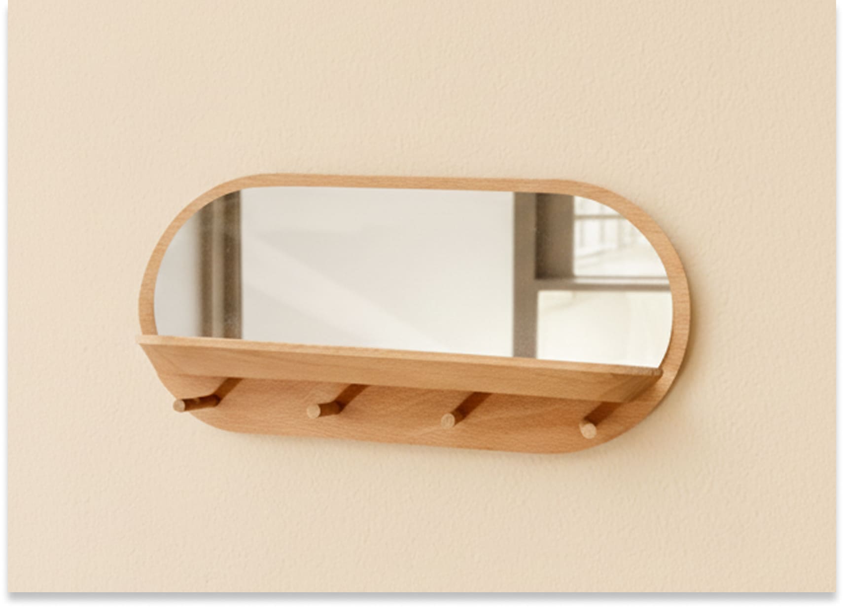 Mirror with Beech Wood Hanger x Reine Mère - The Return - Kipli