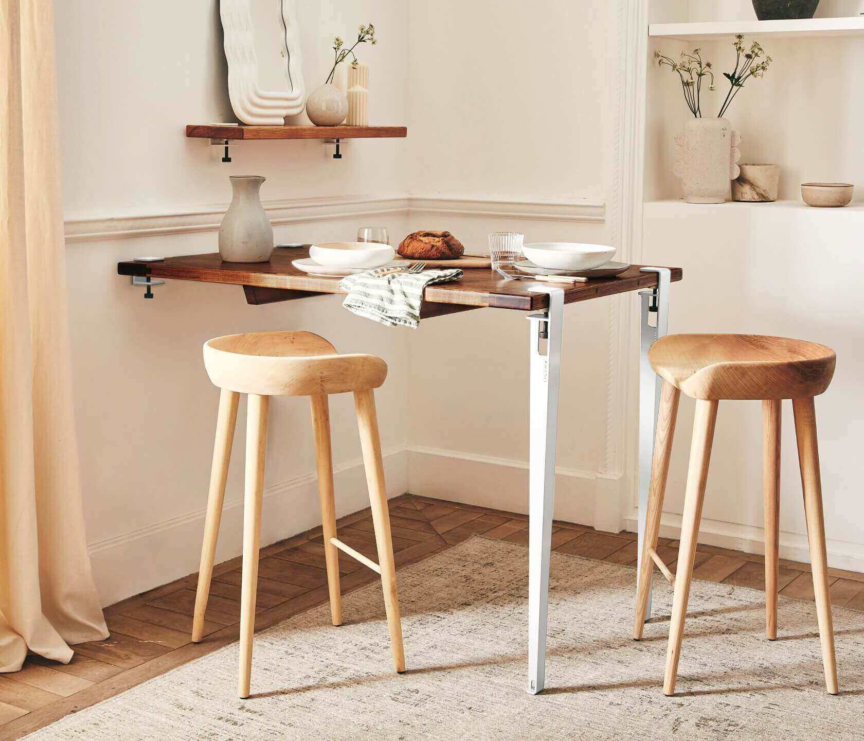 Table haute en bois massif ÉOS - Kipli x TIPTOE 80x80cm - Kipli