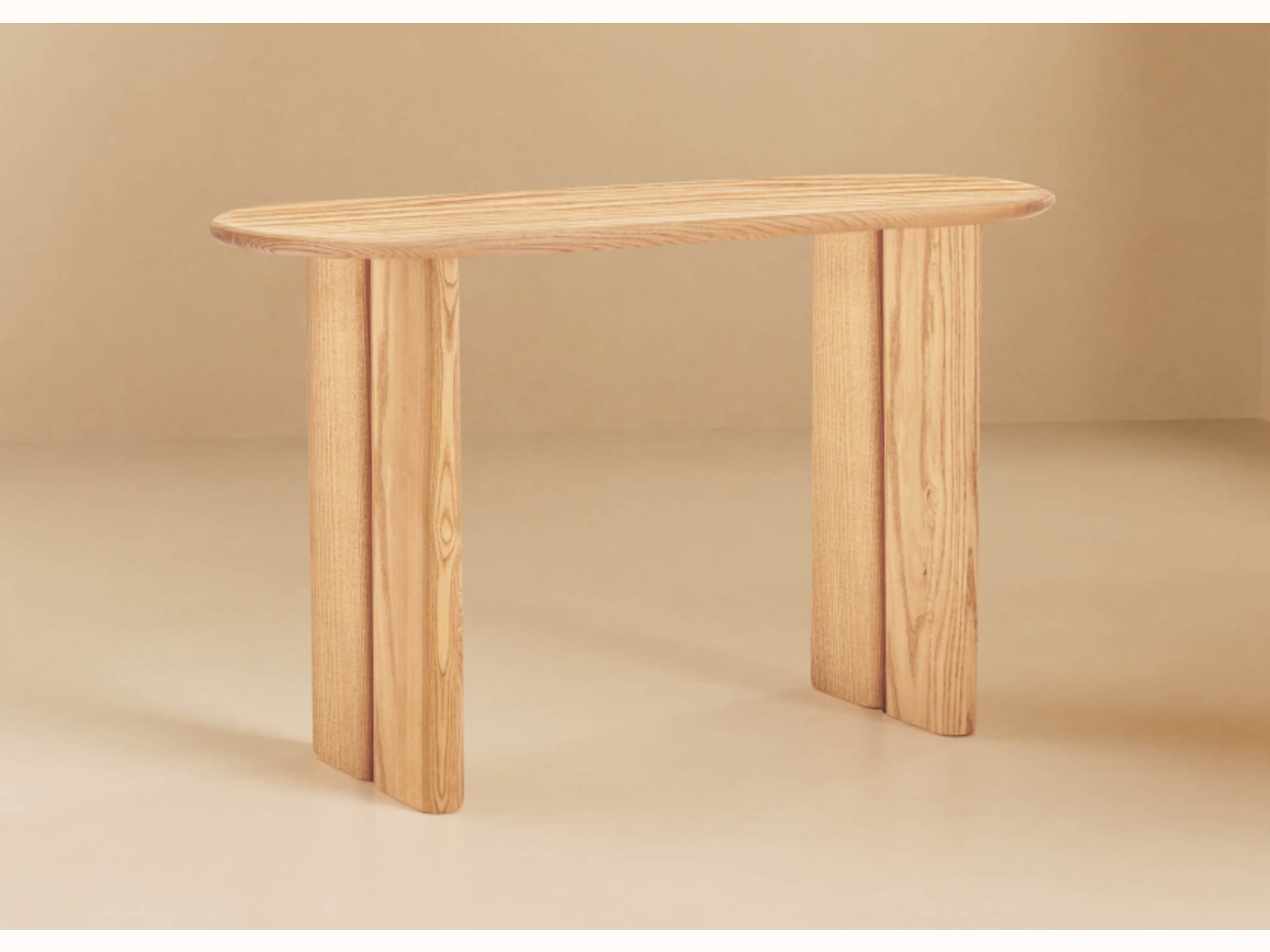 Oval konsol i massivt BAOBAB-træ – 120 cm – Kipli
