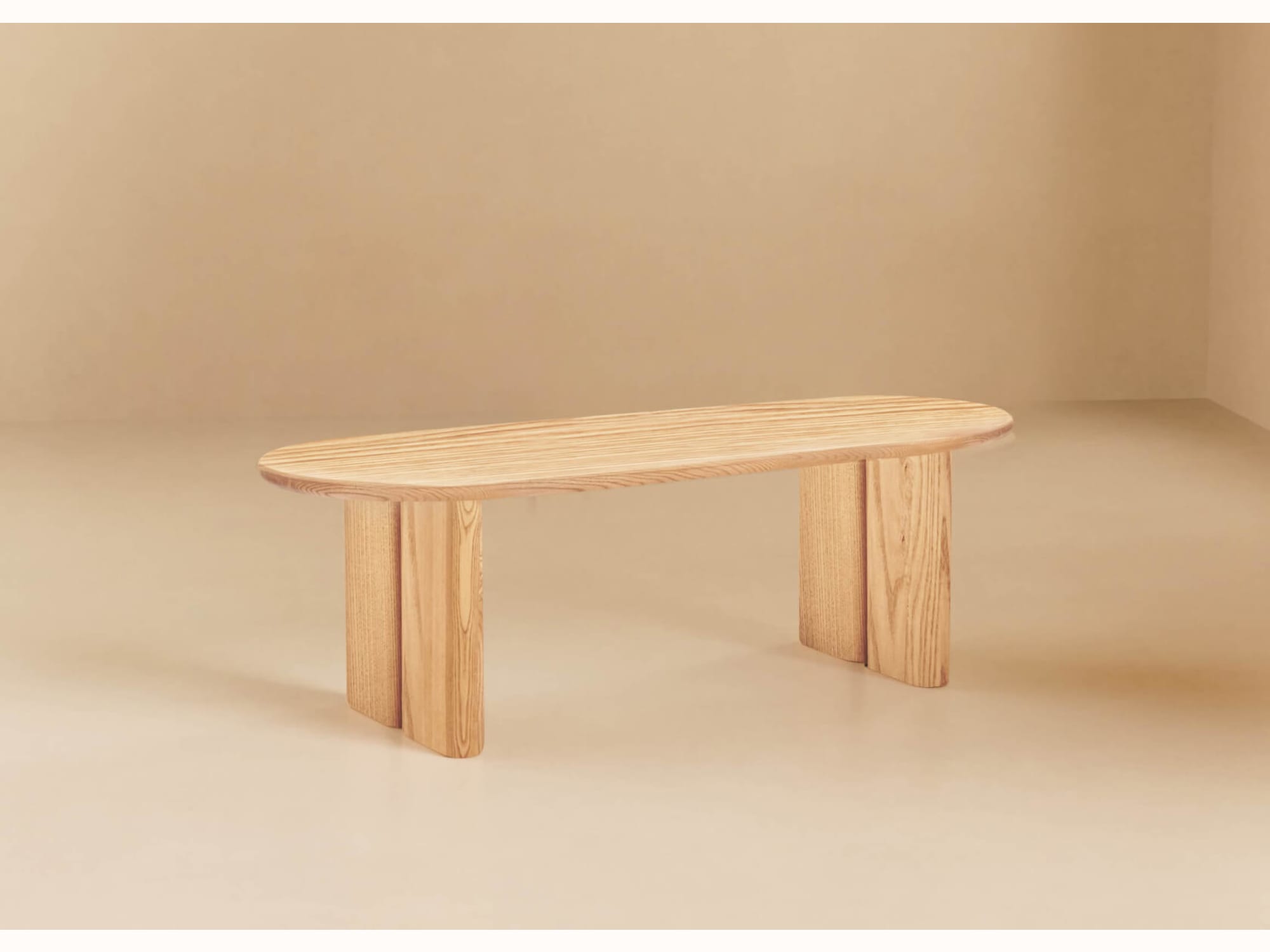 Table basse ovale en bois massif BAOBAB - 120 cm - Kipli