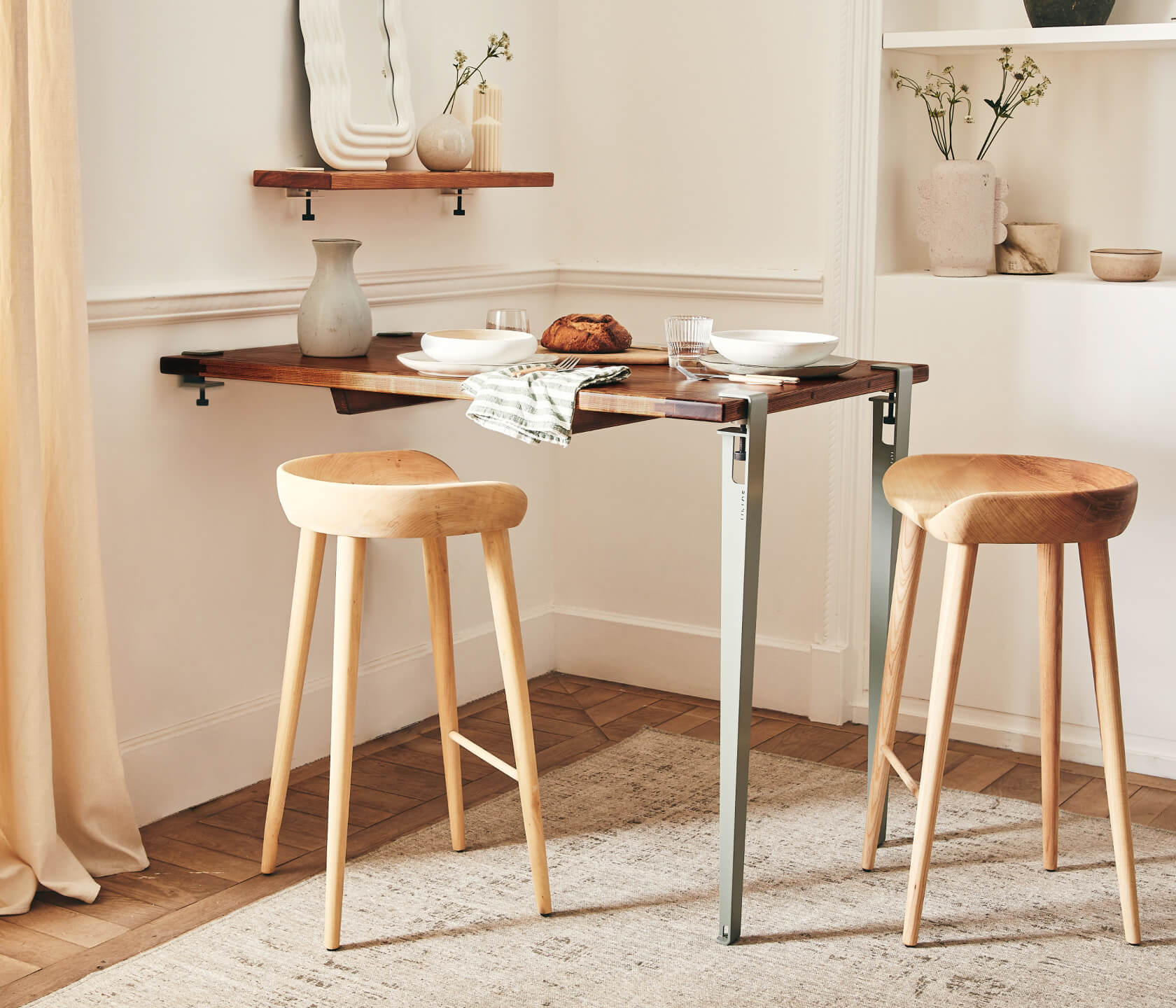 Table haute en bois massif ÉOS - Kipli x TIPTOE 80x80cm - Kipli