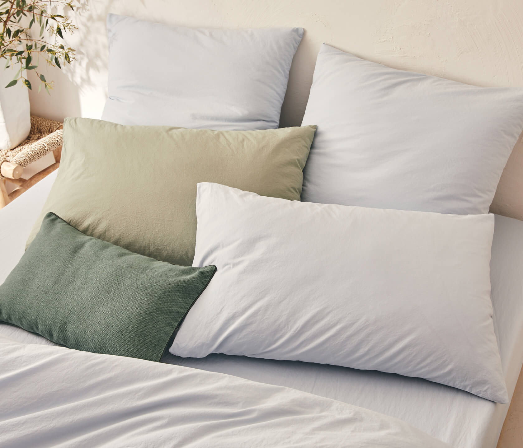 Funda de almohada de algodón lavado - Kipli