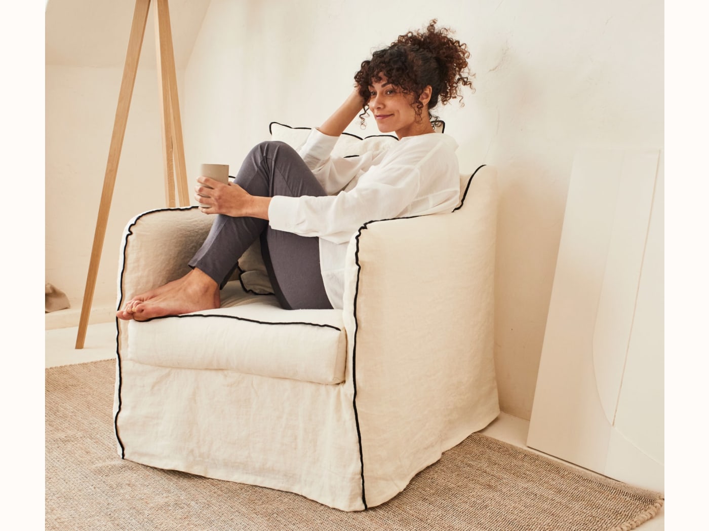 Leinen-Sessel OLIA – Kipli
