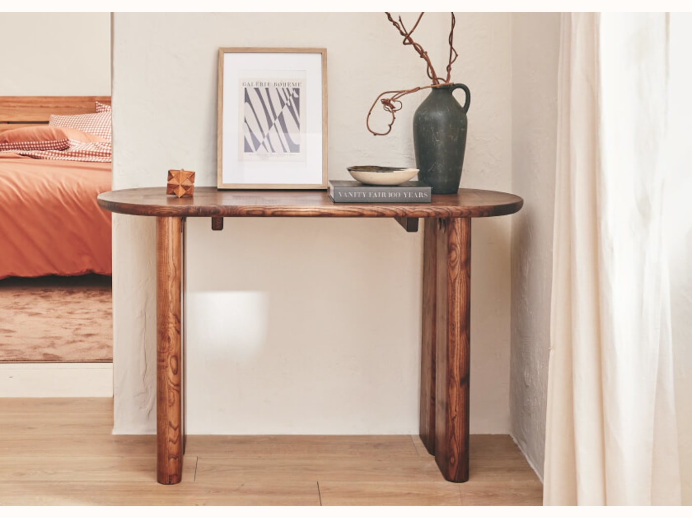 Console ovale en bois massif BAOBAB - 120 cm - Kipli