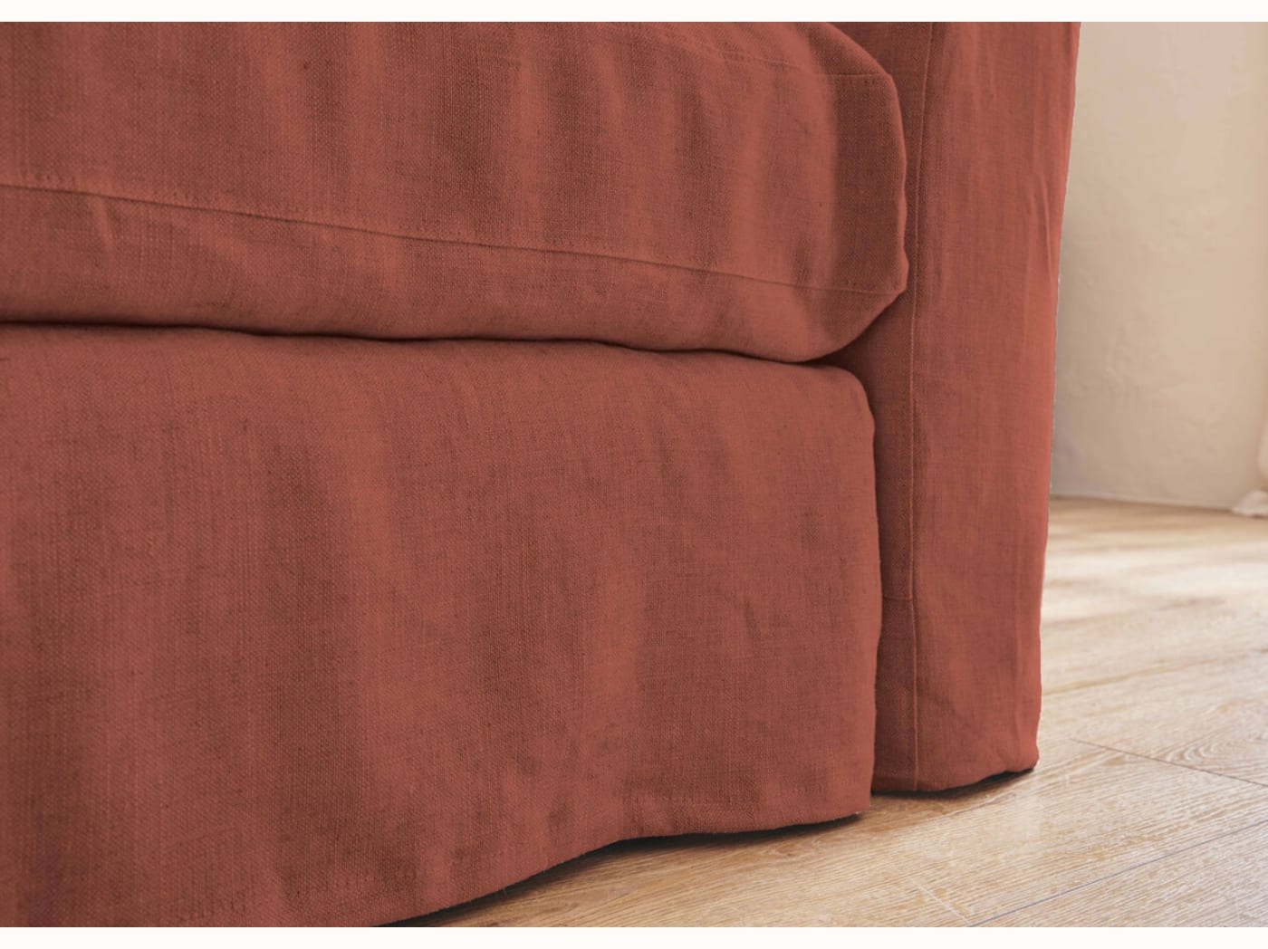 Canapé d'angle 2-3 places en lin LENO - Kipli