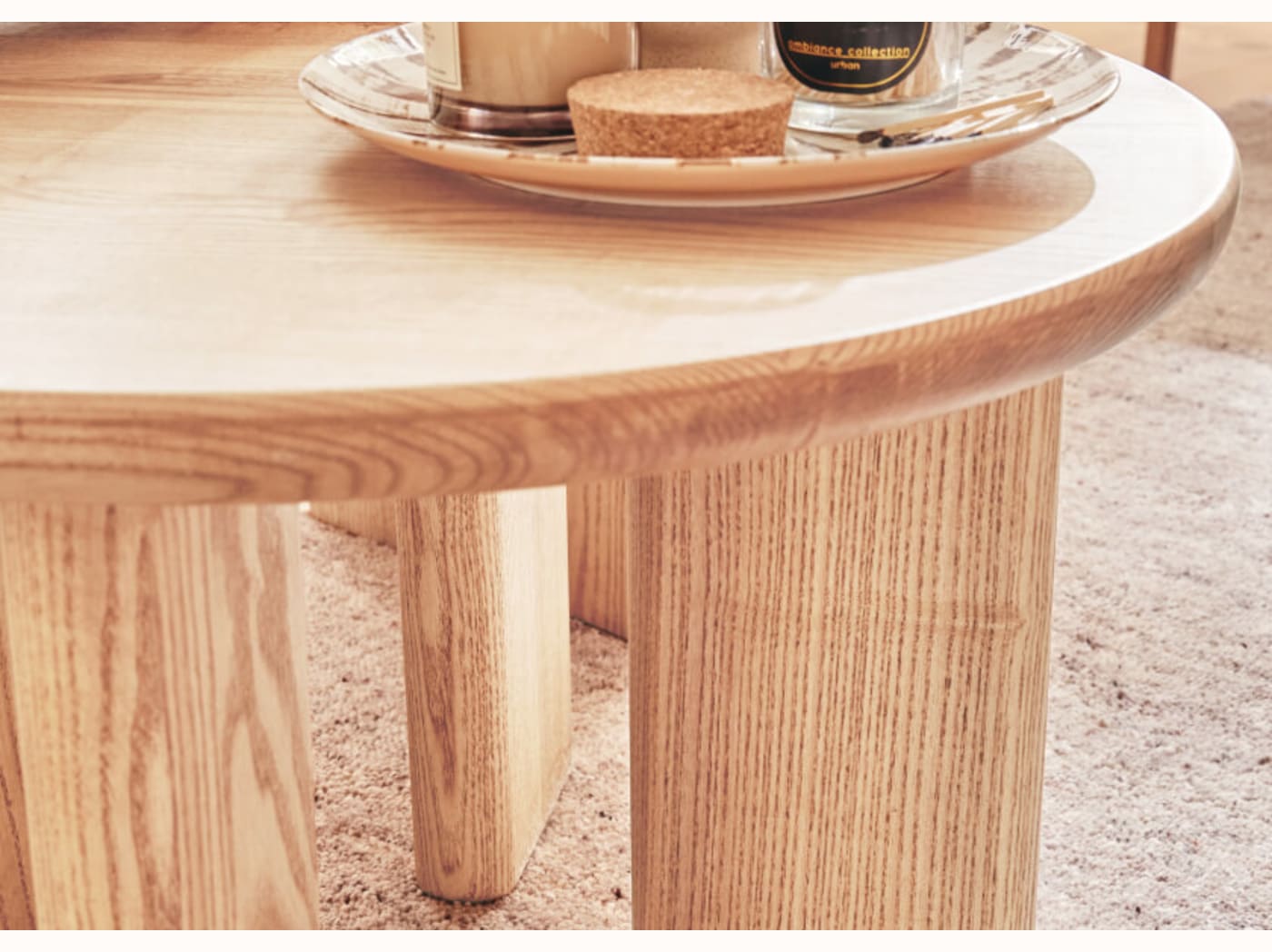 Oval konsol i massivt BAOBAB-træ – 120 cm – Kipli