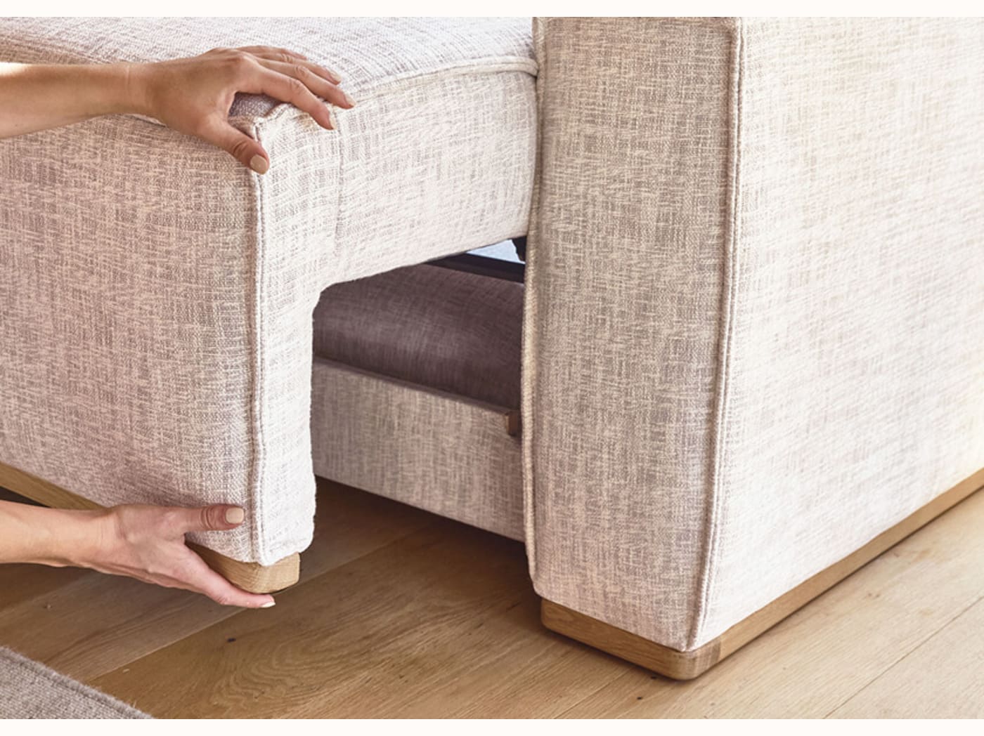 Canapé convertible avec base en bois FOLIA - Kipli