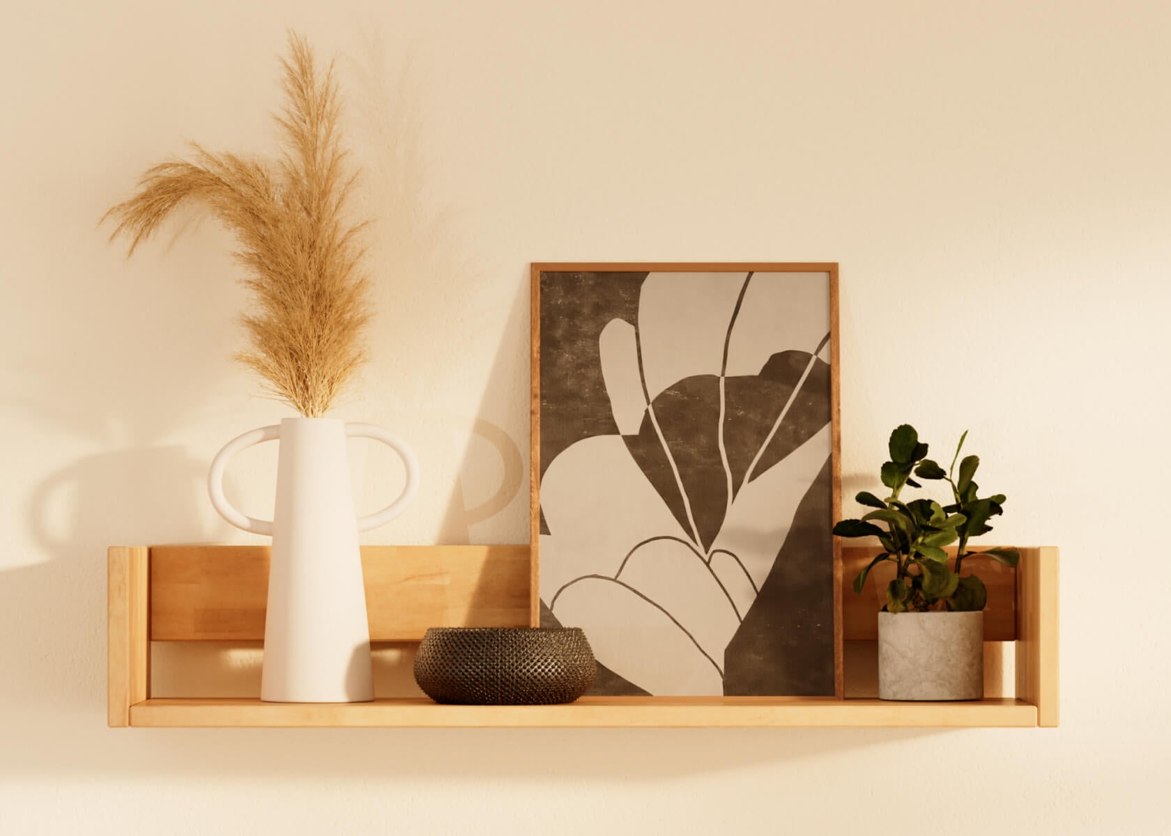 AVA Solid Wood Wall Shelf - Kipli