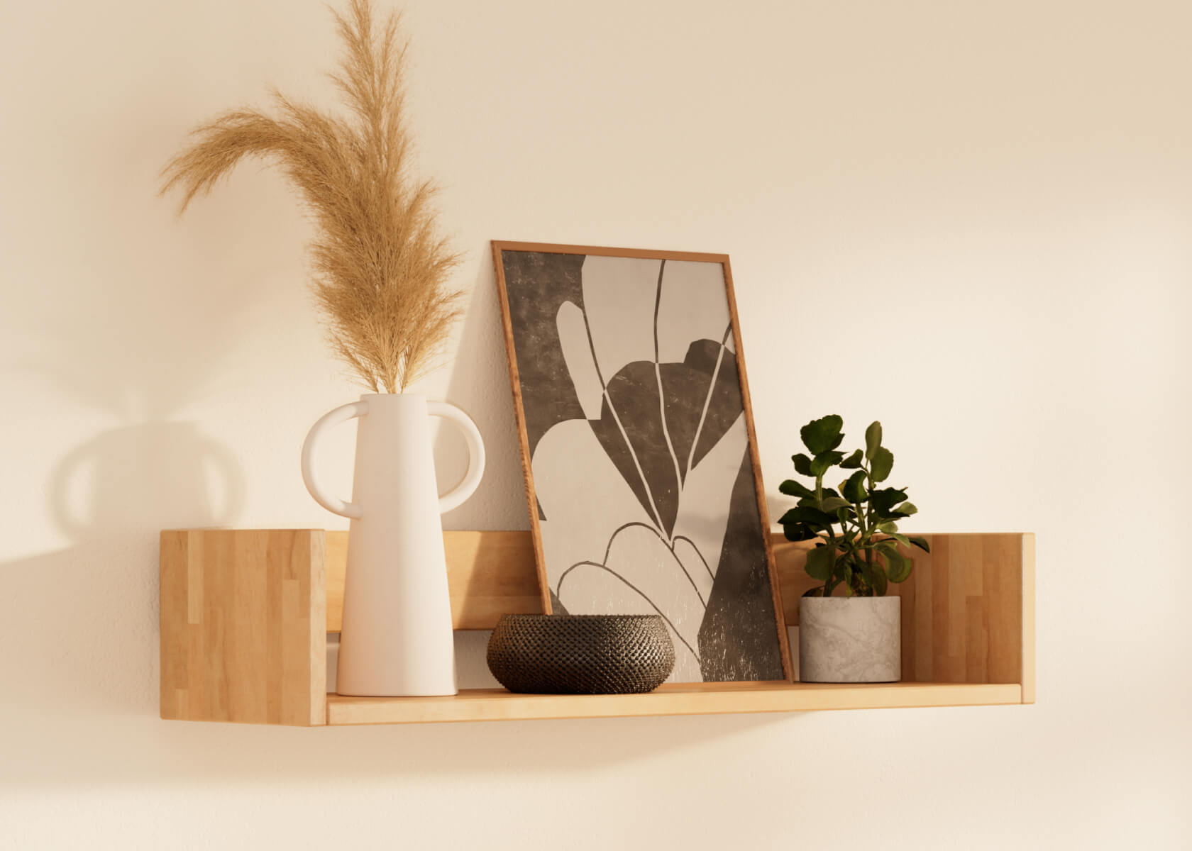 AVA Solid Wood Wall Shelf - Kipli