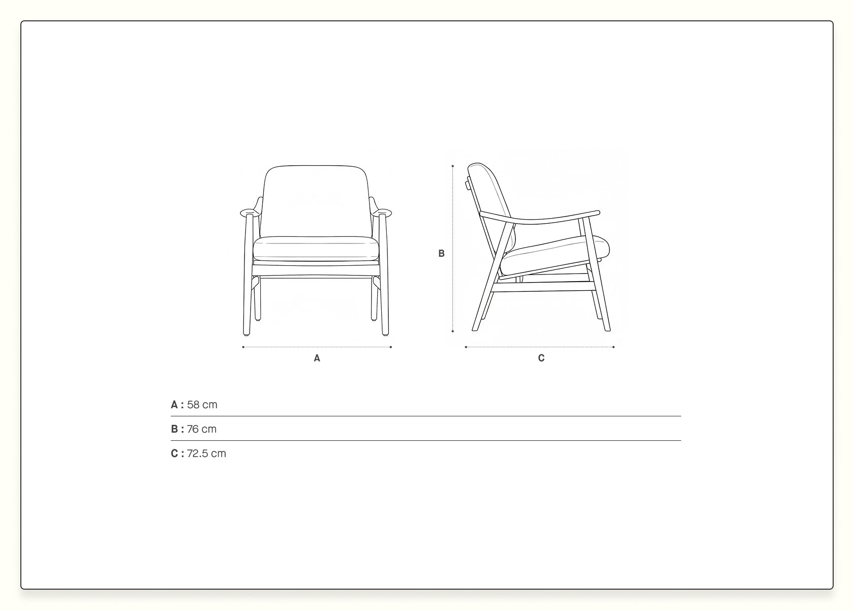 Houten fauteuil LYRA - Kipli