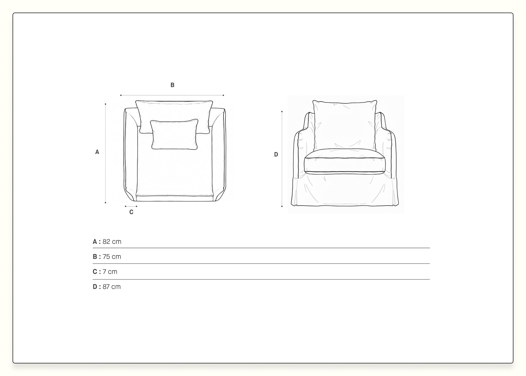 Leinen-Sessel OLIA – Kipli