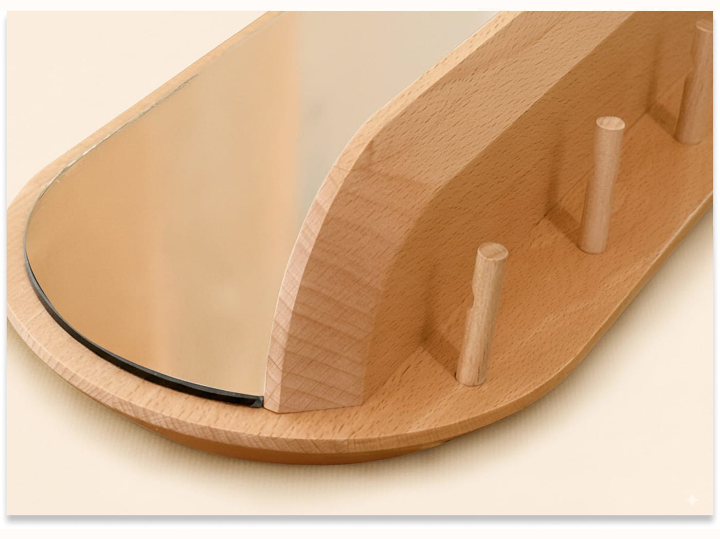 Mirror with Beech Wood Hanger x Reine Mère - The Return - Kipli