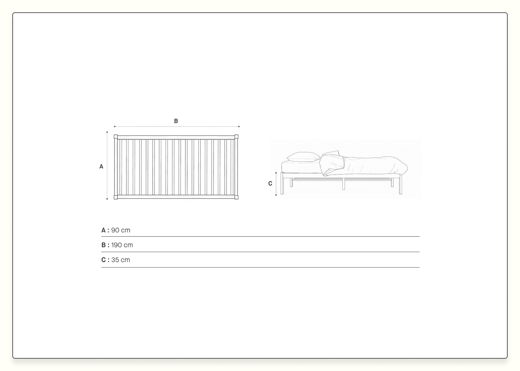 Letto per bambini in legno massello MALO - Kipli
