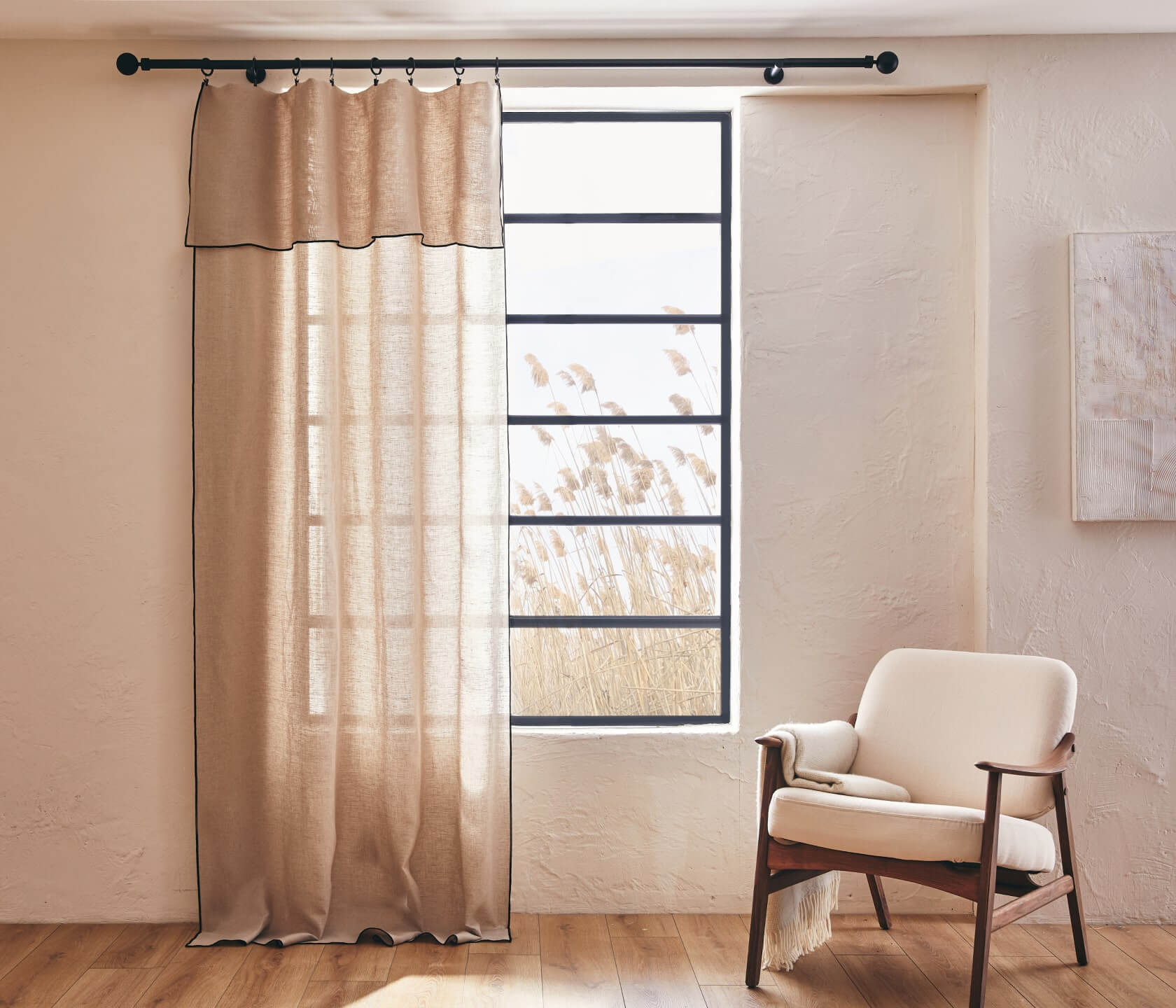 Lightweight LENO Washed Linen Panel Curtain - Kipli
