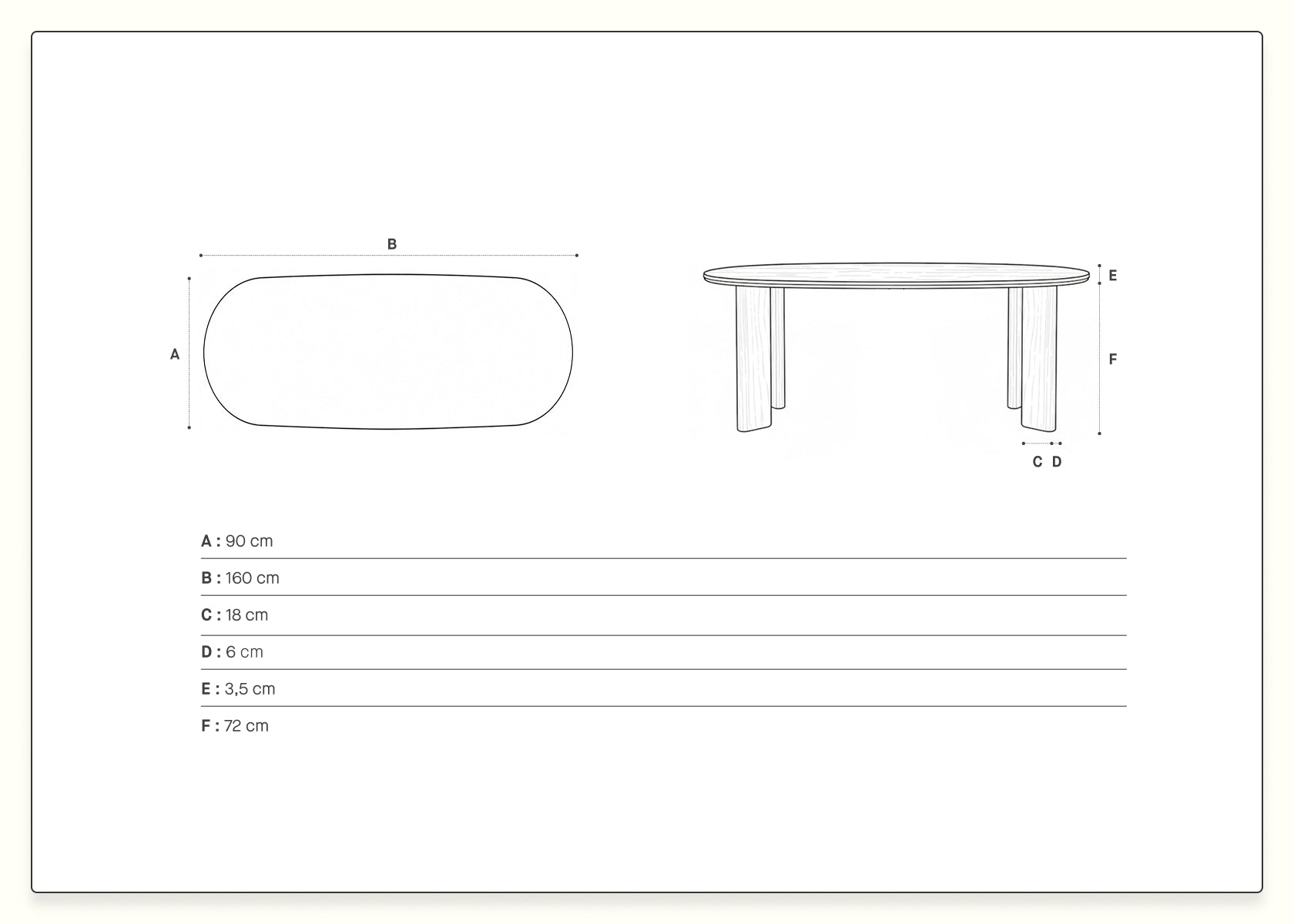 Table à manger rectangulaire en bois BAOBAB - Kipli