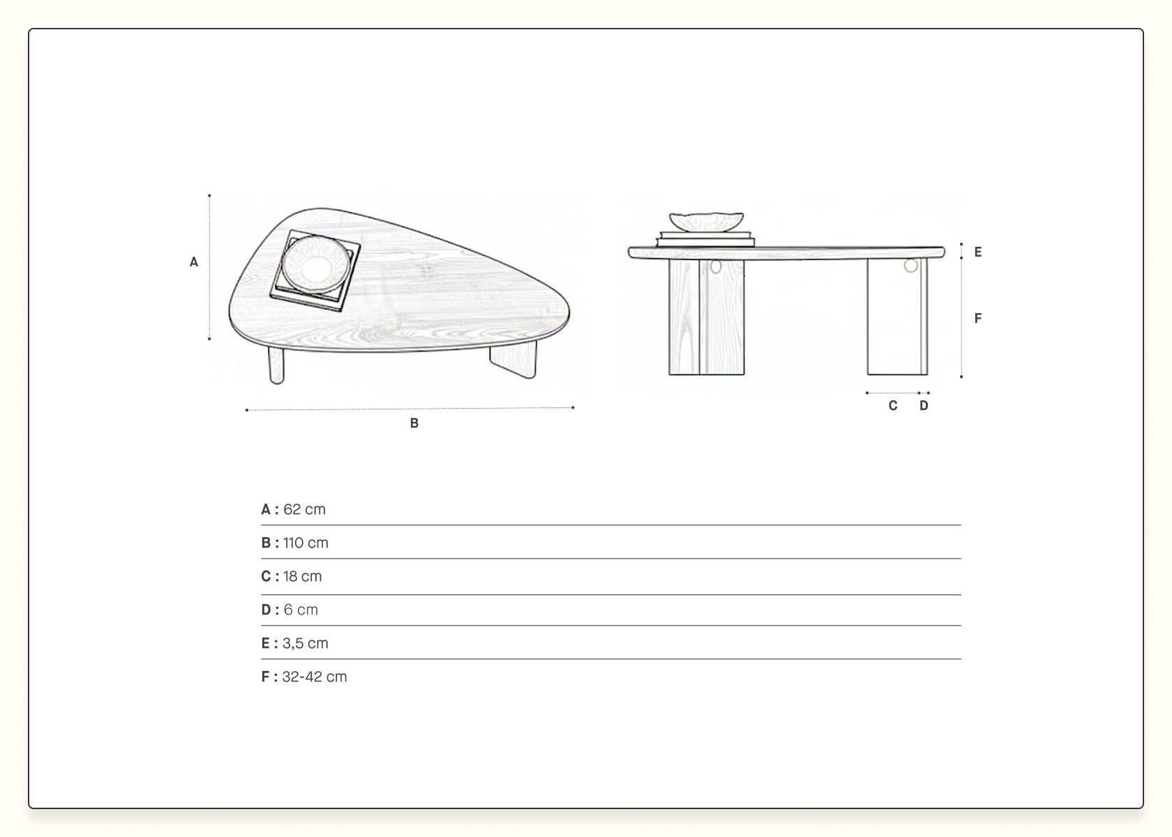 Table basse en bois organique BAOBAB - Kipli
