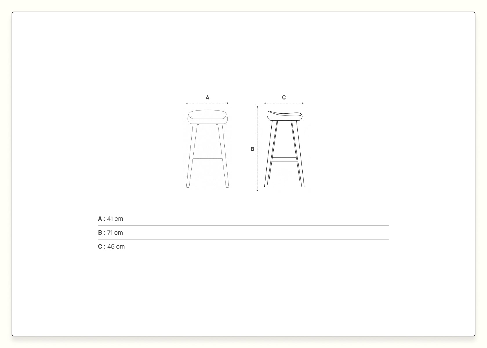 Tabouret en bois LYRA - Kipli